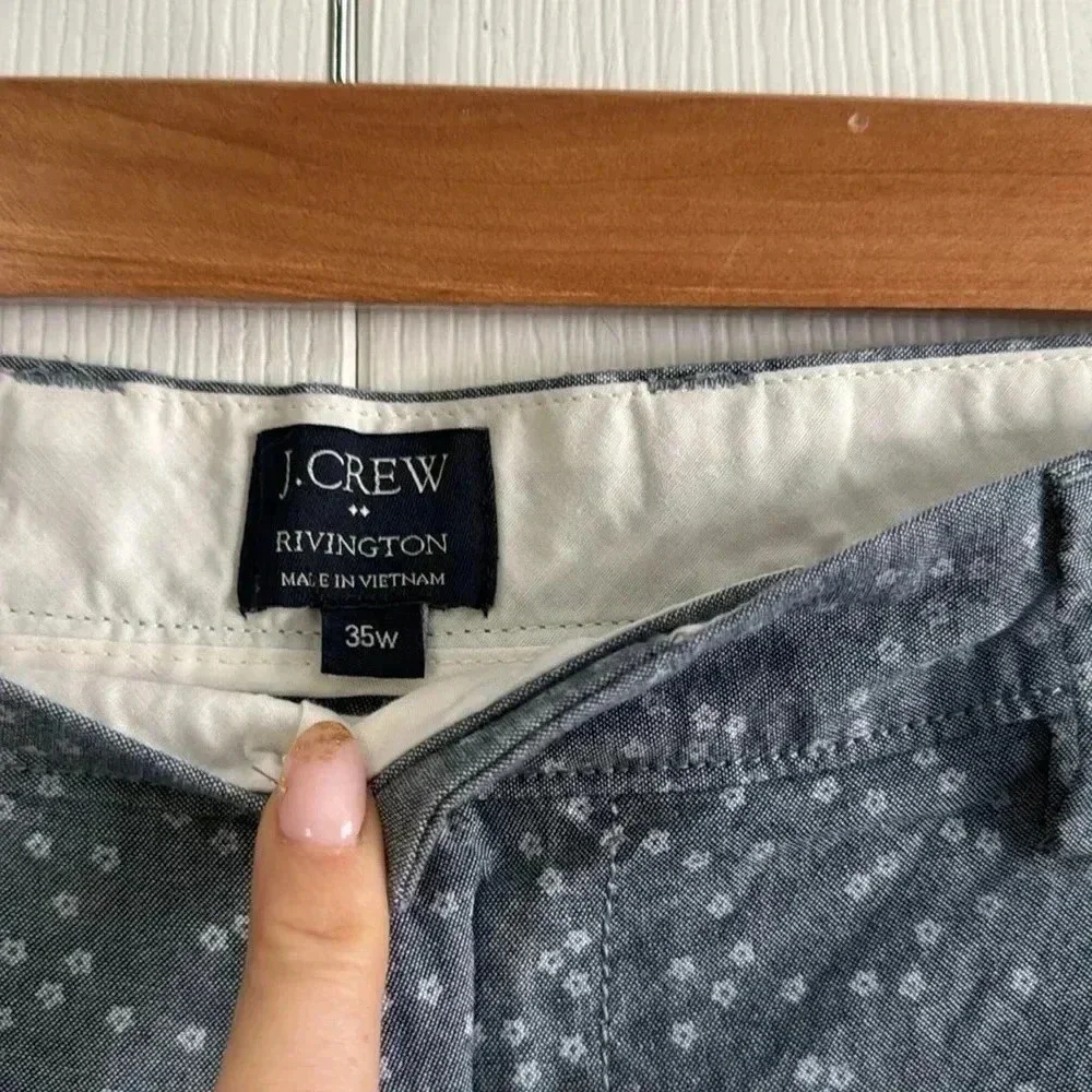J. Crew Factory Indigo Floral Print Chambray Short Men's 35W